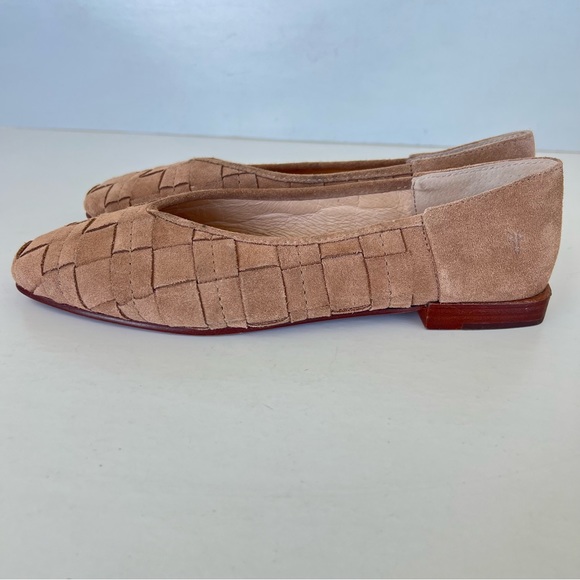 FRYE Claire Caramel / Tan Intricate Woven Checked Slip On Flats Sz 9.5 M NWOB - Picture 5 of 16